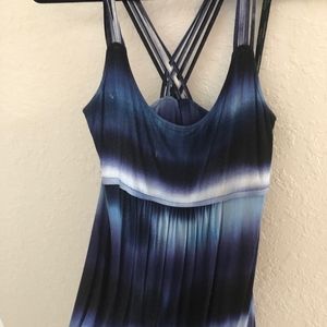 Navy Tie Dye Long Dress - Calvin Klein